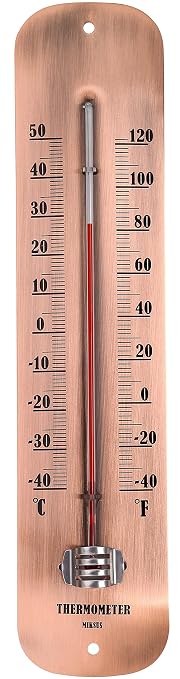 12.2 inch New Large Numbers Premium Steel Wall Thermometer Indoor Outdoor Waterproof Decorative (Upgraded Accuracy and