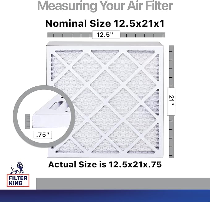 12.5x21x1 Air Filter | 4-PACK | Carbon MERV 8 HVAC Pleated A/C Furnace Filters | MADE IN USA | Actual Size: 12.5 x 21 x.75"