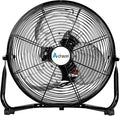 12" High Velocity Floor Fan, 3-Speed Heavy Duty Metal Fan with 180° Tilt, Commercial, Residential, Gym, Home Use, UL Listed