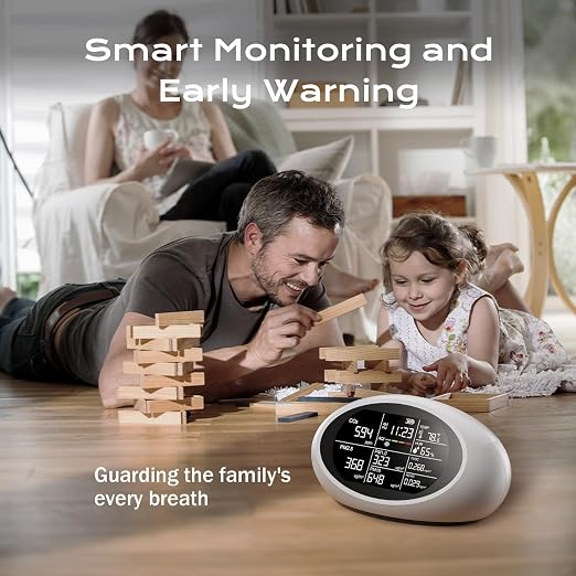 12-in-1 Air Quality Monitor Indoor, Portable Air Quality Monitor, for CO2, PM1.0, PM2.5, HCHO, TVOC and Others, Air Quality