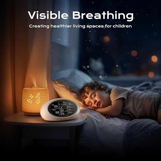 12-in-1 Air Quality Monitor Indoor, Portable Air Quality Monitor, for CO2, PM1.0, PM2.5, HCHO, TVOC and Others, Air Quality