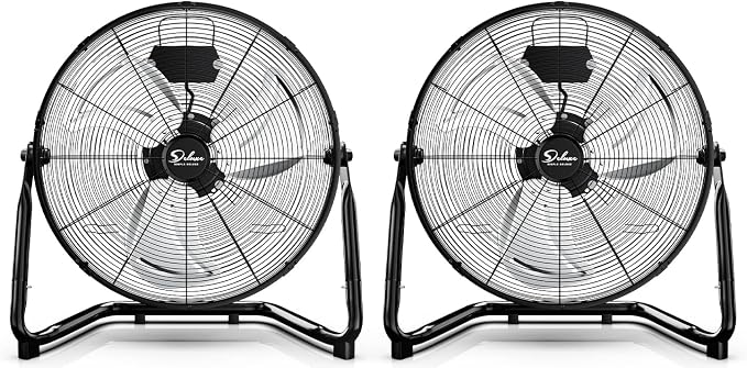 12 Inch 3-Speed High Velocity Heavy Duty Metal Industrial Floor Fans Quiet for Home, Commercial, Residential, and Greenhouse