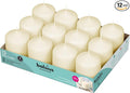 12 Ivory Pillar Candles Bulk - 2.3 x 3 inch Candle Set - 17 Hours Clean Burning - No Palm Oil - 0% Animal Fat - Premium