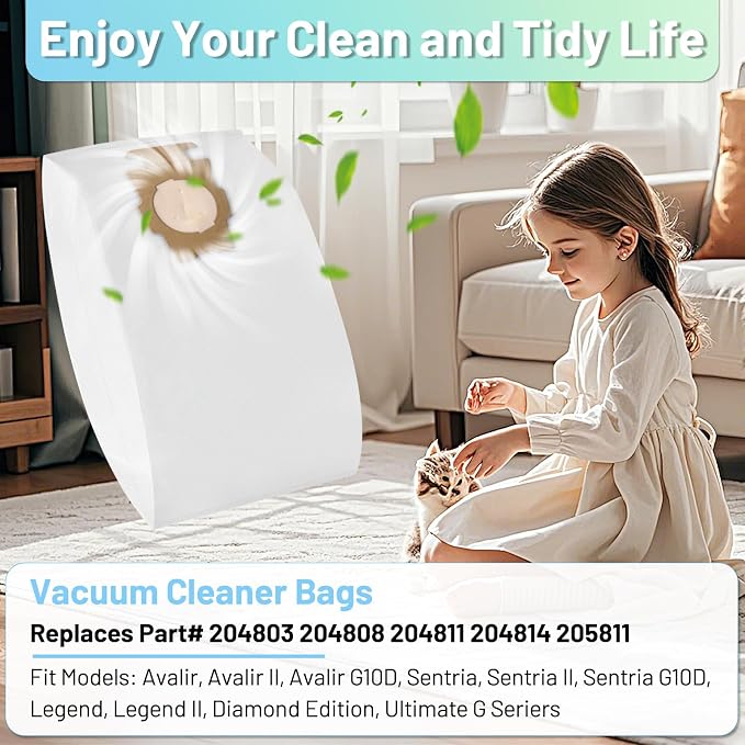 12 Pack 204814 HEPA Vacuum Bags Compatible with, Micron Magic Vacuum Cleaner Bags Fit for Avalir/Sentria/Ultimate