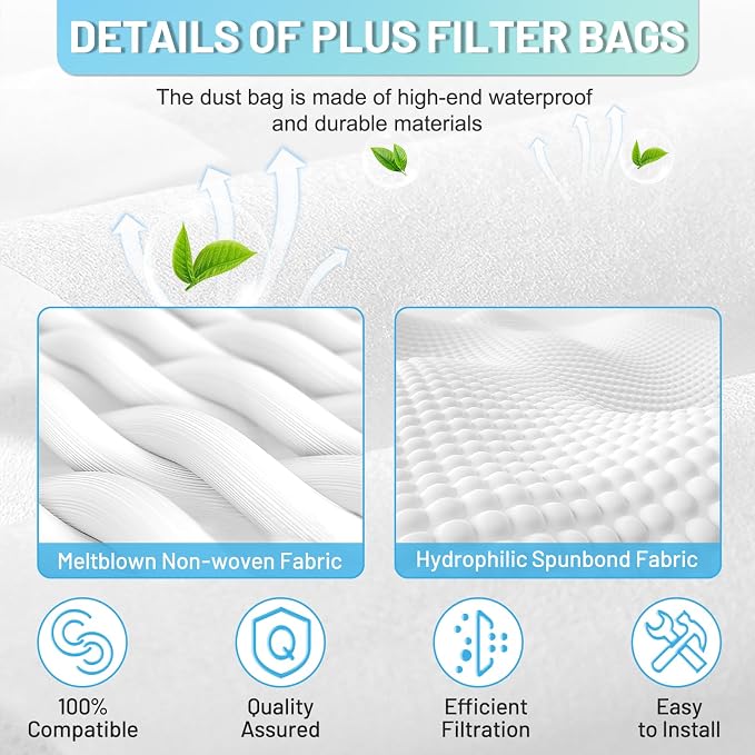 12 Pack 204814 HEPA Vacuum Bags Compatible with, Micron Magic Vacuum Cleaner Bags Fit for Avalir/Sentria/Ultimate