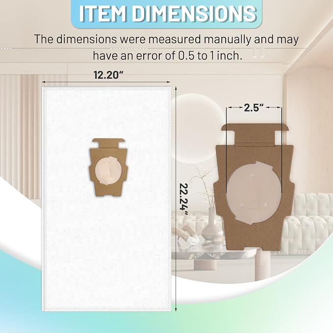 12 Pack 204814 HEPA Vacuum Bags Compatible with, Micron Magic Vacuum Cleaner Bags Fit for Avalir/Sentria/Ultimate
