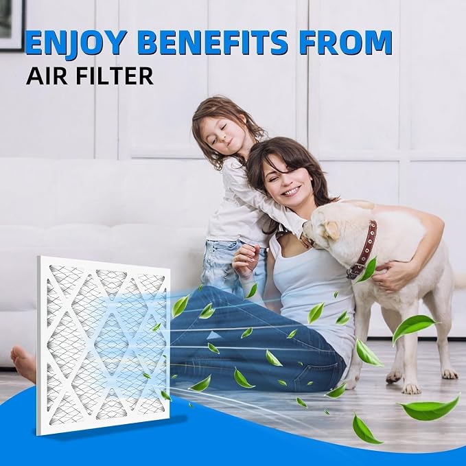 (12 Pack) 20x24x1 Furnace Air Filters, MPR 1900 & FPR 10, MERV 13,Pleated Air Filter (Actual Size: 19.75"x23.75"x0.75")