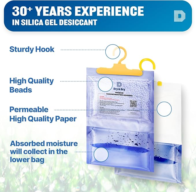 12 Pack[7 OZ] Premium Moisture Absorbers Dehumidifiers for Home Dehumidifier for Basement Dehumdifiers for Bedroom Small