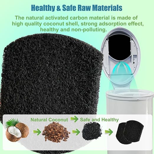 12 Pack Baby Diaper Pail Deodorizer for Diaper Pail, Activated Charcoal Odor Absorbing Filters Compatible with