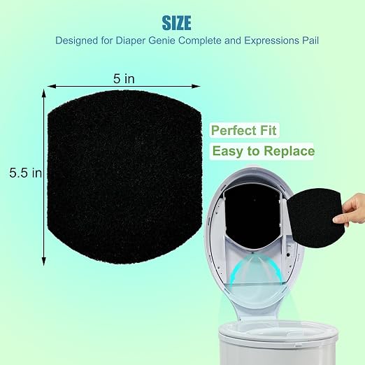 12 Pack Baby Diaper Pail Deodorizer for Diaper Pail, Activated Charcoal Odor Absorbing Filters Compatible with