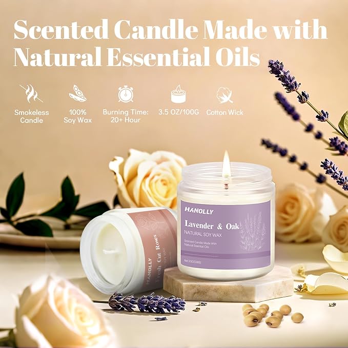12 Pack Candles for Home Scented, Aromatherapy Candles Gifts Set for Women, Lavender, Vanilla, Rose Candle, alternate product