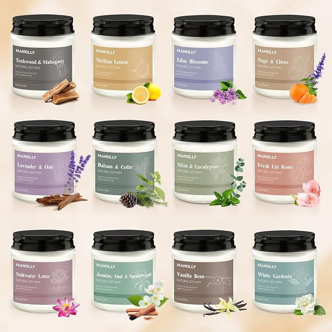 12 Pack Candles for Home Scented, Aromatherapy Candles Gifts Set for Women, Lavender, Vanilla, Rose Candle, alternate product