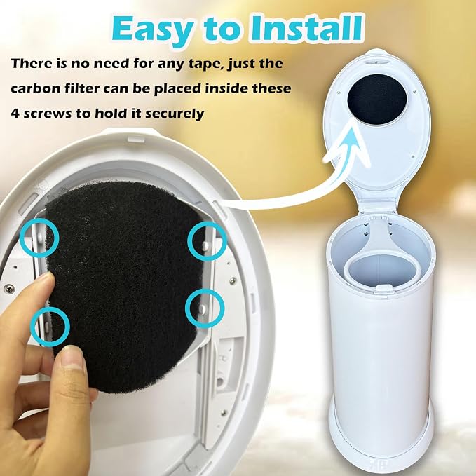 12 Pack Diaper Pail Odor Absorber Carbon Filter Refills for Diaper Pail, Odor Eliminator Activated Charcoal Filter