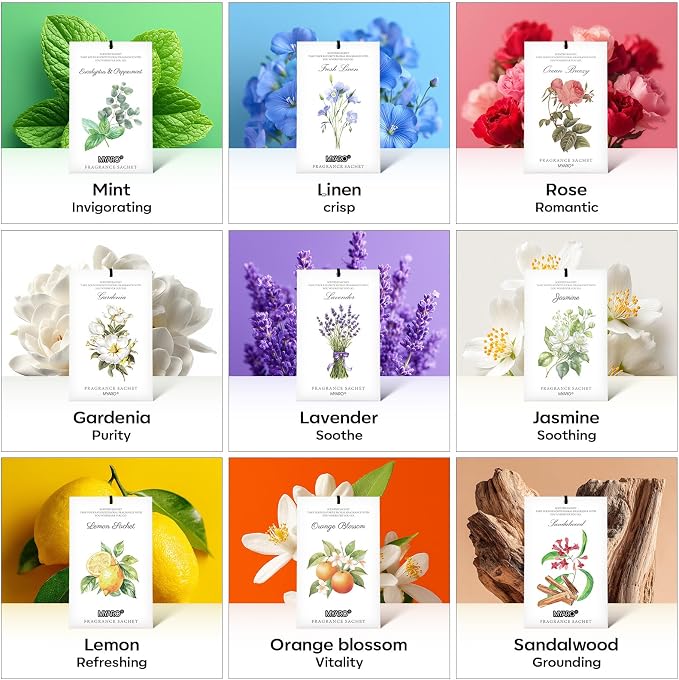 12 Pack Lavender Scented Sachets | Odor Eliminator & Air Freshener for Drawer, Closet, Car, Shoes, Gym Bag, alternate product