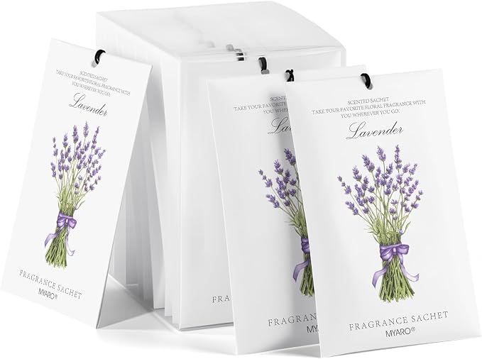 12 Pack Lavender Scented Sachets | Odor Eliminator & Air Freshener for Drawer, Closet, Car, Shoes, Gym Bag, alternate product