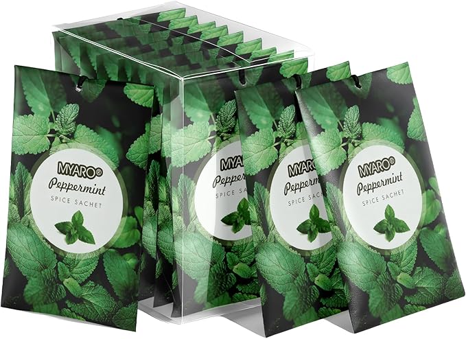 12 Pack Peppermint Scented Sachets for Drawer, Closet Odor Eliminator Air Freshener Bags, product image