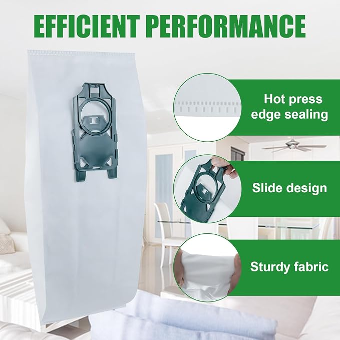 12 Pack Replacement HEPA RLH-6 Vacuum Bags for SupraLite R10S R10D R10O R10SAND Simplicity Freedom R10S R10D S10P
