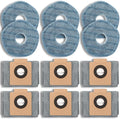 12 Pack Replacement Parts Dust Bags Mop Pads for X10 Pro Omni Accessories Robot Vacuum Self-Empty Station,6 Dust Bags, 6