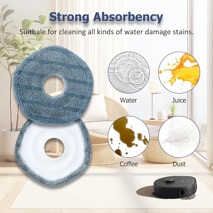12 Pack Replacement Parts Dust Bags Mop Pads for X10 Pro Omni Accessories Robot Vacuum Self-Empty Station,6 Dust Bags, 6