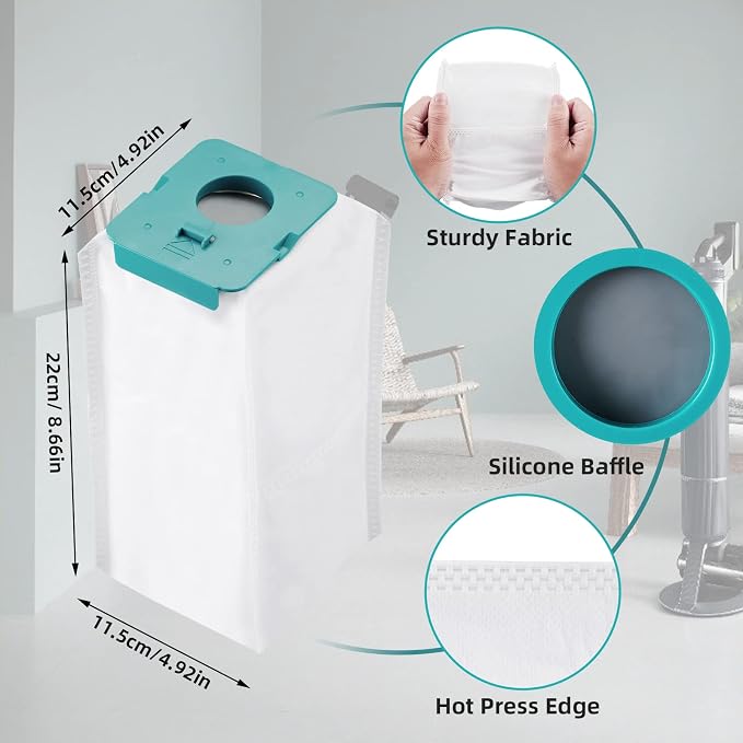 12 Pack VCA-ADB953 Dust Bags Compatible with BESPOKE Jet Cordless Stick Vacuum Cleaner, Large Capacity Disposable