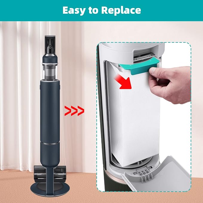12 Pack VCA-ADB953 Dust Bags Compatible with BESPOKE Jet Cordless Stick Vacuum Cleaner, Large Capacity Disposable