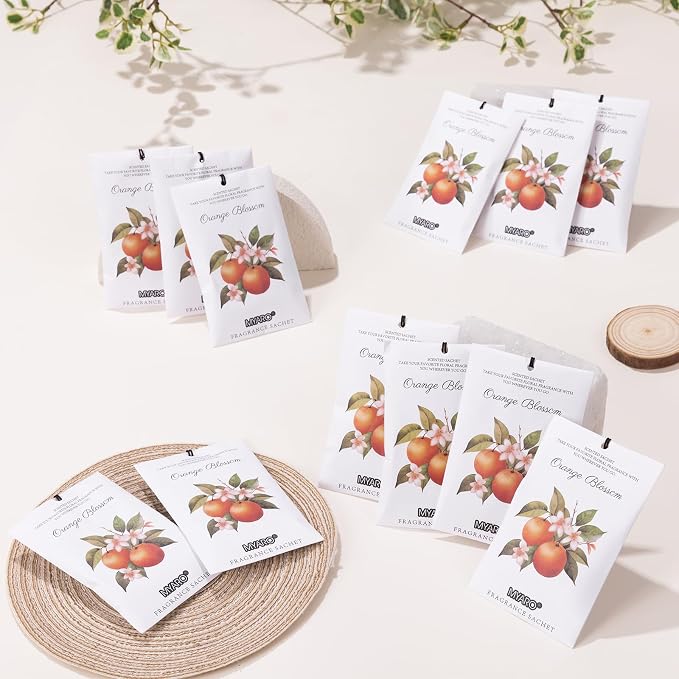 12 Packs Orange Scented Sachets - Fragrance for Closet, Drawer, Bathroom, Car - Air Freshener Deodorizer Packets, alternate