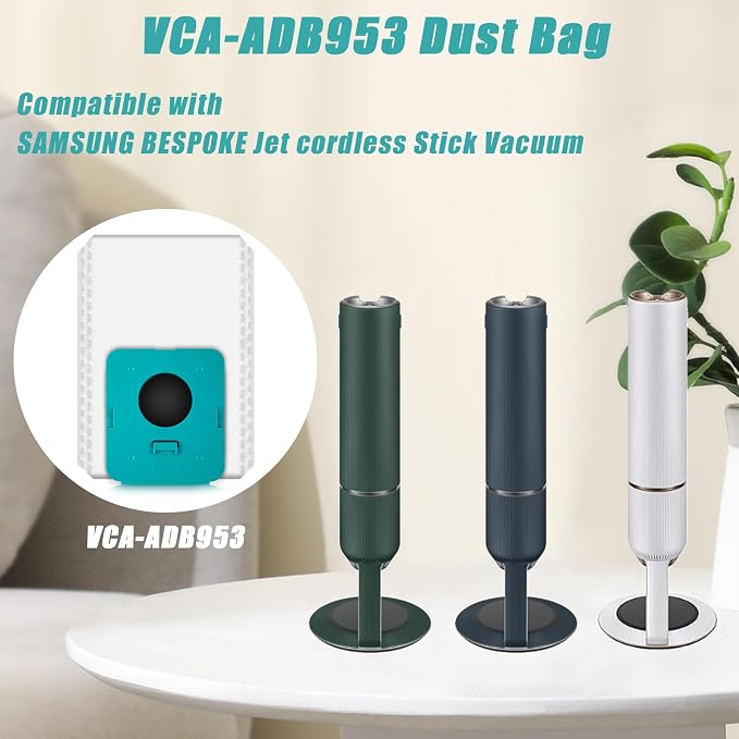 12 Packs VCA-ADB953 Dust Bags for BESPOKE Jet cordless stick vacuum Bags, 2.6L extra-large capacity Disposable