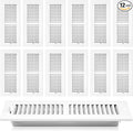 12 Pcs 4 x 12 Inch (Interior Size) Air Vent Cover Ceiling Register Grill Duct Opening Air Supply Diffuser 2 Way Steel