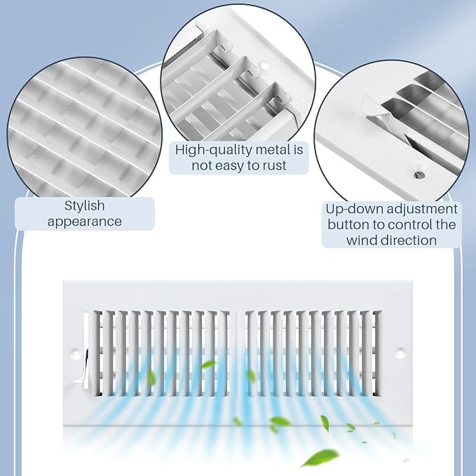 12 Pcs 4 x 12 Inch (Interior Size) Air Vent Cover Ceiling Register Grill Duct Opening Air Supply Diffuser 2 Way Steel