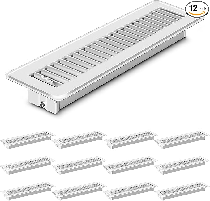 12 PCS Floor Vents Floor Registers 2x12 inch, Heavy Duty Metal Heat Air Vent Covers 2 X 12 with Rust Proof Finish for Home