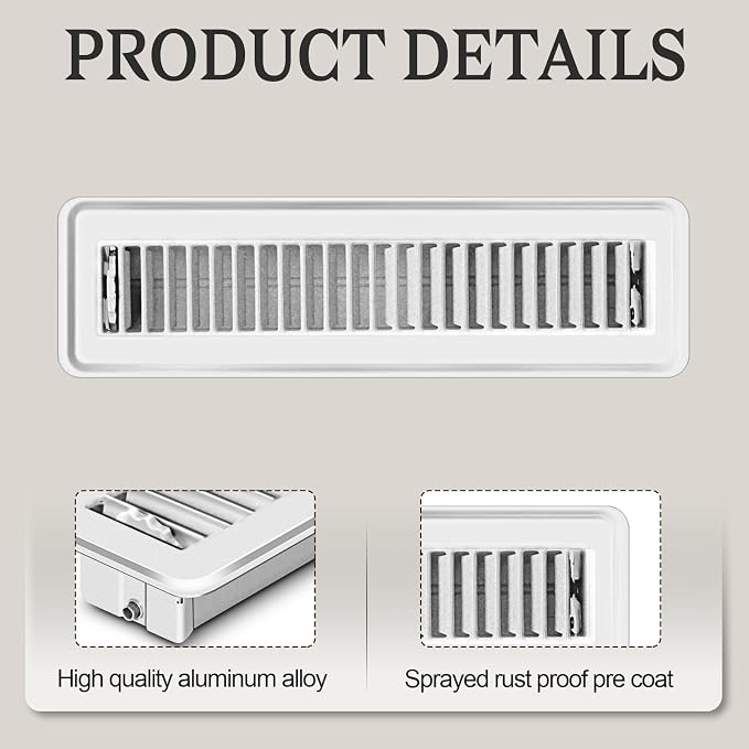12 PCS Floor Vents Floor Registers 2x12 inch, Heavy Duty Metal Heat Air Vent Covers 2 X 12 with Rust Proof Finish for Home