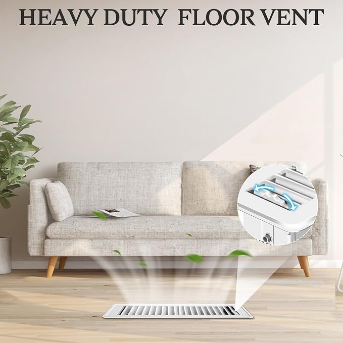 12 PCS Floor Vents Floor Registers 2x12 inch, Heavy Duty Metal Heat Air Vent Covers 2 X 12 with Rust Proof Finish for Home