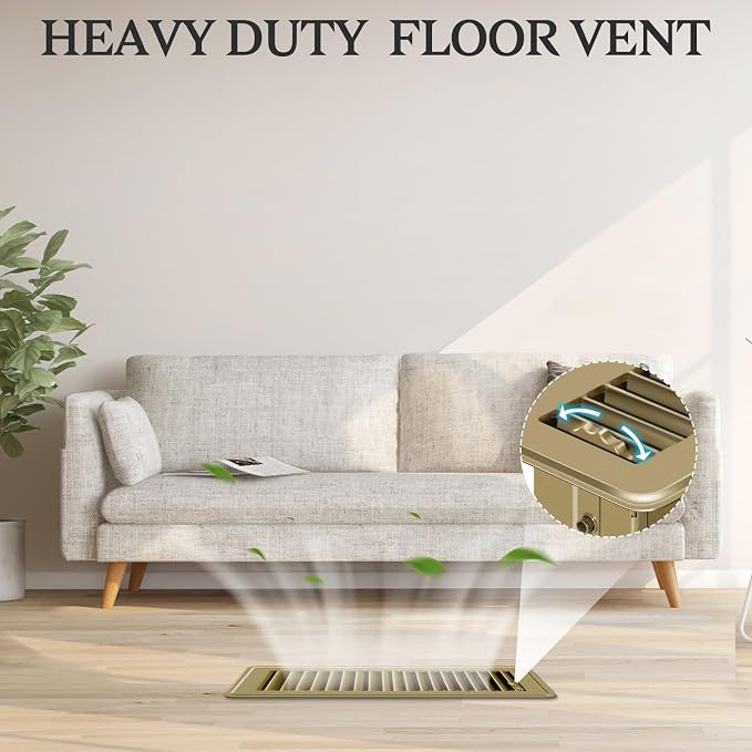 12 PCS Floor Vents Floor Registers 2x12 inch, Heavy Duty Metal Heat Air Vent Covers 2 X 12 with Rust Proof Finish for Home