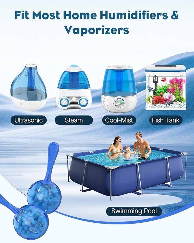12 Pcs Humidifier Cleaner, Demineralization Cleaning Ball, Humidifier & Fish Tank Water Cleaner for Home and Office – Purify