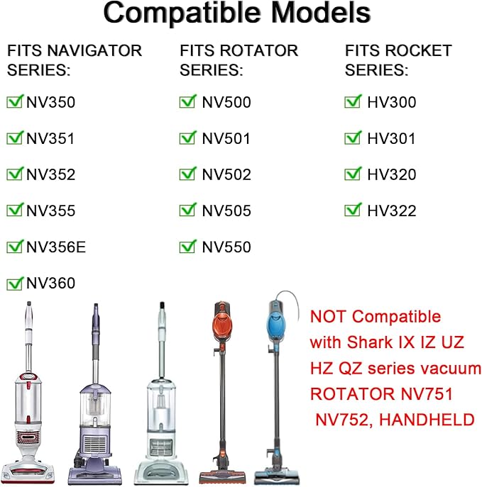 12 Pcs Vacuum Attachments Accessories for Shark Navigator Lift Away Attachments, Fit NV350 NV352 NV355 NV356E, Rotator NV500