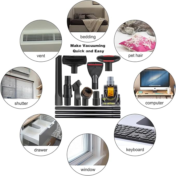 12 Pcs Vacuum Attachments Accessories for Shark Navigator Lift Away Attachments, Fit NV350 NV352 NV355 NV356E, Rotator NV500