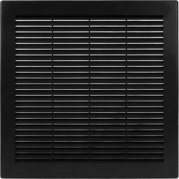 12'' x 12'' Inch Black Soffit Vent Cover - Pack of 100 - Flat Square Air Vent Louver - Grille Cover, product image