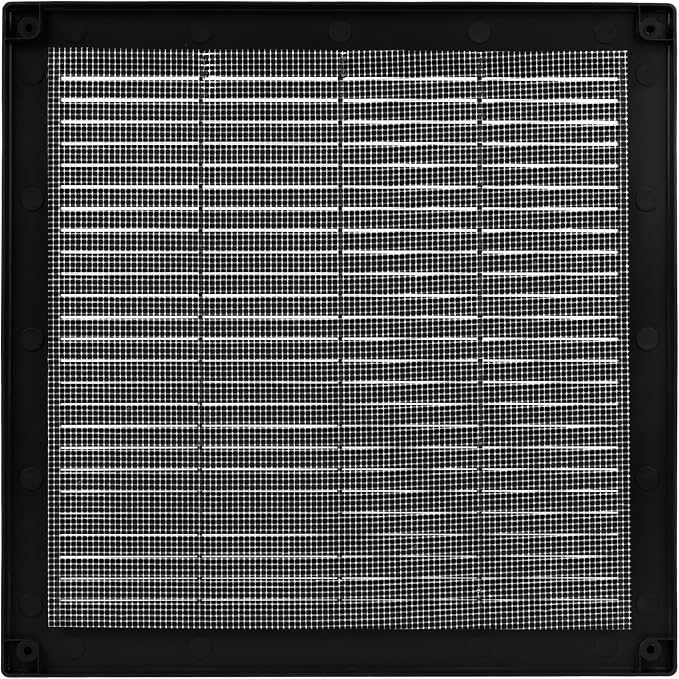 12'' x 12'' Inch Black Soffit Vent Cover - Pack of 100 - Flat Square Air Vent Louver - Grille Cover, alternate product view 6