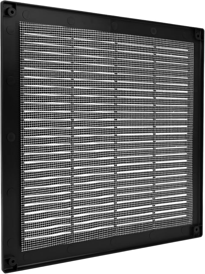 12'' x 12'' Inch Black Soffit Vent Cover - Pack of 100 - Flat Square Air Vent Louver - Grille Cover, alternate product view 8