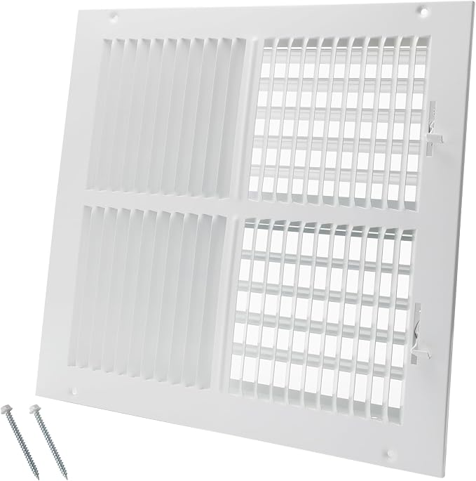 12 x 12 Inch [Duct Opening] Air Vent Covers for Wall or Ceiling - High Airflow 2 Way Steel Ventilation