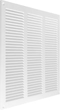12 x 12 Inch (External Size) White Galvanized Steel Return Air Register Vent Cover, AC Vent Cover, Dryer Vent Cover Outside &