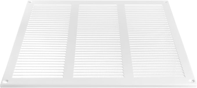 12 x 12 Inch (External Size) White Galvanized Steel Return Air Register Vent Cover, AC Vent Cover, Dryer Vent Cover Outside &