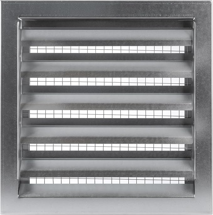 12" x 12" Inch Galvanized Steel Industrial Gable Vent - Heavy-Duty Louvered Air Intake Exhaust Vent Cover – Outdoor Wall Vent