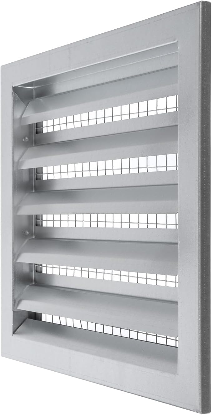 12" x 12" Inch Galvanized Steel Industrial Gable Vent - Heavy-Duty Louvered Air Intake Exhaust Vent Cover – Outdoor Wall Vent