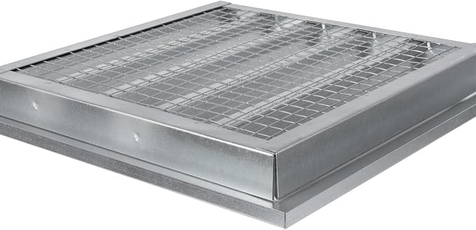 12" x 12" Inch Galvanized Steel Industrial Gable Vent - Heavy-Duty Louvered Air Intake Exhaust Vent Cover – Outdoor Wall Vent