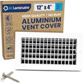 12" x 4" (Duct Opening) Register Vent Cover – Adjustable Single Deflection Aluminum HVAC Grille for Heater