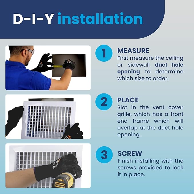 12" x 4" (Duct Opening) Register Vent Cover – Adjustable Single Deflection Aluminum HVAC Grille for Heater, alternate view 5