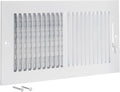 12 x 6 Inch (Duct Opening) Air Vent Cover for Wall or Ceiling, Two-Way Ventilation Register, Solid Steel HVAC