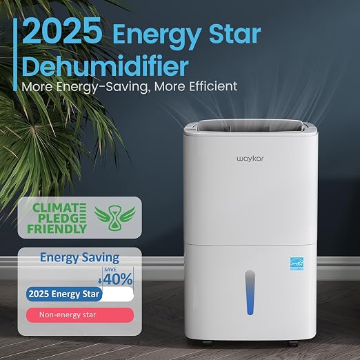 120 Pints 2025 Energy Star Home Dehumidifier for Spaces up to 6,000 Sq. Ft, Ideal for Basement, Bathroom and Large Room with