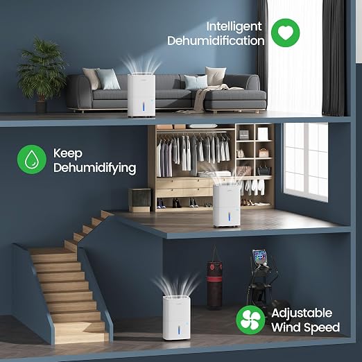 120 Pints 2025 Energy Star Home Dehumidifier for Spaces up to 6,000 Sq. Ft, Ideal for Basement, Bathroom and Large Room with